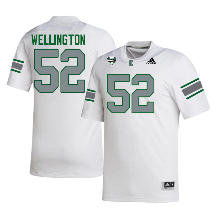Eastern Michigan Eagles #52 Ke'Vion Wellington College Football Jerseys Stitched Sale-White Eastern Michigan Eagles #52 Ke'Vion Wellington College Football Jerseys Stitched Sale-White